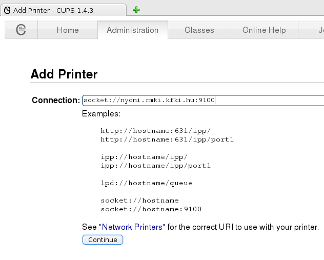 localhost:631 in firefox