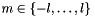 $m\in\{-l,\dots,l\}$