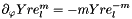$\partial_{\varphi} Yre_{l}^{m} = -m Yre_{l}^{-m}$